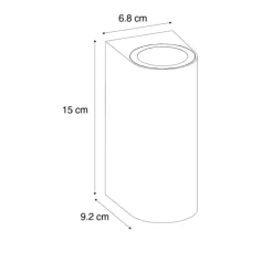 QAZQA Gartenbeleuchtung|Außenwandleuchten*Moderne Außenwandleuchte aus weißem Kunststoff, oval, 2-flammig – Baleno