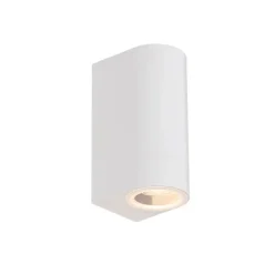 QAZQA Gartenbeleuchtung|Außenwandleuchten*Moderne Außenwandleuchte aus weißem Kunststoff, oval, 2-flammig – Baleno