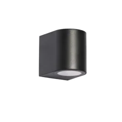 QAZQA Gartenbeleuchtung|Außenwandleuchten*Moderne Außenwandleuchte aus schwarzem Kunststoff oval - Baleno