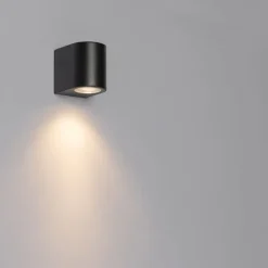 QAZQA Gartenbeleuchtung|Außenwandleuchten*Moderne Außenwandleuchte aus schwarzem Kunststoff oval - Baleno