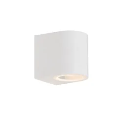 QAZQA Gartenbeleuchtung|Außenwandleuchten*Moderne Außenwandleuchte aus weißem Kunststoff, oval – Baleno