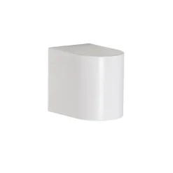 QAZQA Gartenbeleuchtung|Außenwandleuchten*Moderne Außenwandleuchte aus weißem Kunststoff, oval – Baleno