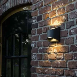 QAZQA Gartenbeleuchtung|Led-Außenleuchten*Moderne Außenwandleuchte dunkelgrau inkl. LED IP54 - Mal