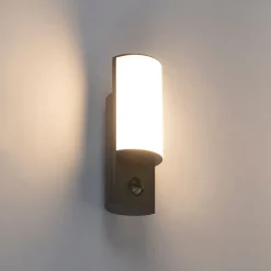 QAZQA Gartenbeleuchtung|Led-Außenleuchten*Moderne Außenwandleuchte dunkelgrau mit Bewegungssensor - Harry