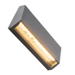 QAZQA Gartenbeleuchtung|Led-Außenleuchten*Moderne Außenwandleuchte dunkelgrau inkl. LED IP65 - Sandstone 2