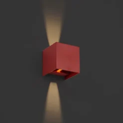 QAZQA Gartenbeleuchtung|Led-Außenleuchten*Moderne Außenwandleuchte Dunkelrot inkl. LED IP54 - Edwin