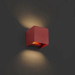 QAZQA Gartenbeleuchtung|Led-Außenleuchten*Moderne Außenwandleuchte Dunkelrot inkl. LED IP54 - Edwin