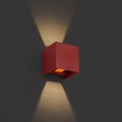 QAZQA Gartenbeleuchtung|Led-Außenleuchten*Moderne Außenwandleuchte Dunkelrot inkl. LED IP54 - Edwin