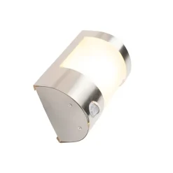 QAZQA Gartenbeleuchtung|Außenleuchten Mit Sensor*Moderne Außenwandleuchte Edelstahl Bewegungsmelder IP44 - Mira