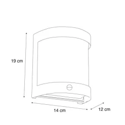 QAZQA Gartenbeleuchtung|Außenleuchten Mit Sensor*Moderne Außenwandleuchte Edelstahl Bewegungsmelder IP44 - Mira