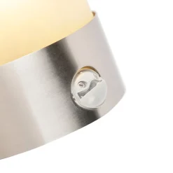 QAZQA Gartenbeleuchtung|Außenleuchten Mit Sensor*Moderne Außenwandleuchte Edelstahl Bewegungsmelder IP44 - Mira