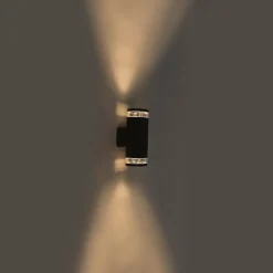 QAZQA Gartenbeleuchtung|Außenwandleuchten*Moderne Außenwandleuchte eckig 2-hell dunkelgrau - Fox