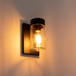 QAZQA Gartenbeleuchtung|Außenwandleuchten*Moderne Außenwandleuchte Edelstahl schwarz IP44 - Jarra