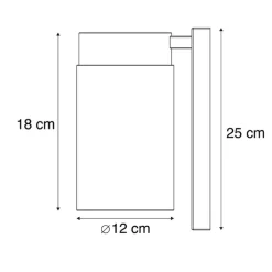QAZQA Gartenbeleuchtung|Außenwandleuchten*Moderne Außenwandleuchte Edelstahl schwarz IP44 - Jarra