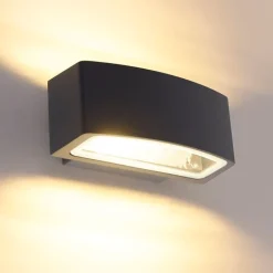 QAZQA Gartenbeleuchtung|Außenwandleuchten*Moderne Außenwandleuchte Graphit 14,3 cm IP44 - Latina