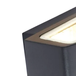 QAZQA Gartenbeleuchtung|Außenwandleuchten*Moderne Außenwandleuchte Graphit 14,3 cm IP44 - Latina