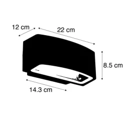 QAZQA Gartenbeleuchtung|Außenwandleuchten*Moderne Außenwandleuchte Graphit 14,3 cm IP44 - Latina