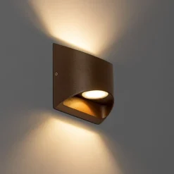 QAZQA Gartenbeleuchtung|Led-Außenleuchten*Moderne Außenwandleuchte rostbraun inkl. LED 2-flammig IP54 - Mal