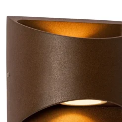 QAZQA Gartenbeleuchtung|Led-Außenleuchten*Moderne Außenwandleuchte rostbraun inkl. LED 2-flammig IP54 - Mal