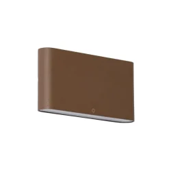 QAZQA Gartenbeleuchtung|Led-Außenleuchten*Moderne Außenwandleuchte rostbraun 17,5 cm inkl. LED IP65 - Batt