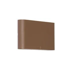 QAZQA Gartenbeleuchtung|Led-Außenleuchten*Moderne Außenwandleuchte rostbraun 17,5 cm inkl. LED IP65 - Batt