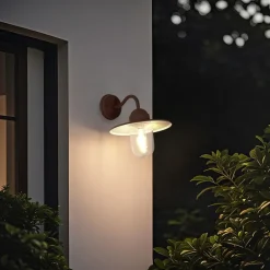 QAZQA Gartenbeleuchtung|Außenwandleuchten*Moderne Außenwandleuchte rostbraun IP44 - Kansas