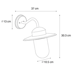 QAZQA Gartenbeleuchtung|Außenwandleuchten*Moderne Außenwandleuchte rostbraun IP44 - Kansas