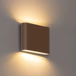 QAZQA Gartenbeleuchtung|Led-Außenleuchten*Moderne Außenwandleuchte rostbraun 11,5 cm inkl. LED IP65 - Batt