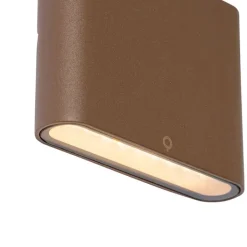 QAZQA Gartenbeleuchtung|Led-Außenleuchten*Moderne Außenwandleuchte rostbraun 11,5 cm inkl. LED IP65 - Batt
