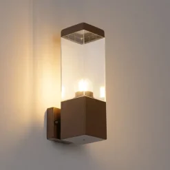 QAZQA Gartenbeleuchtung|Außenwandleuchten*Moderne Außenwandleuchte Rostbraun - Malios