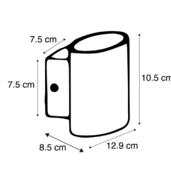 QAZQA Gartenbeleuchtung|Led-Außenleuchten*Moderne Außenwandleuchte schwarz inkl. LED IP44 - Ovum