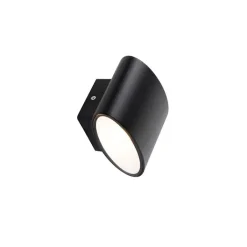 QAZQA Gartenbeleuchtung|Led-Außenleuchten*Moderne Außenwandleuchte schwarz inkl. LED IP44 - Ovum