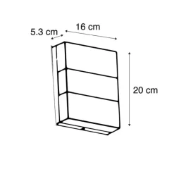 QAZQA Gartenbeleuchtung|Led-Außenleuchten*Moderne Außenwandleuchte schwarz IP44 inkl. LED - Dualy