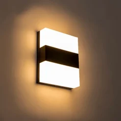 QAZQA Gartenbeleuchtung|Led-Außenleuchten*Moderne Außenwandleuchte schwarz IP44 inkl. LED - Dualy