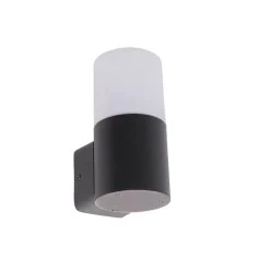 QAZQA Gartenbeleuchtung|Außenwandleuchten*Moderne Außenwandleuchte schwarz mit Opalschirm IP44 - Odense