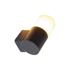 QAZQA Gartenbeleuchtung|Außenwandleuchten*Moderne Außenwandleuchte schwarz mit Opalschirm IP44 - Odense