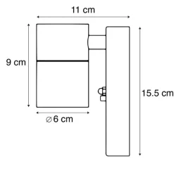 QAZQA Gartenbeleuchtung|Außenleuchten Mit Sensor*Moderne Außenwandleuchte schwarz IP44 mit Dämmerungssensor - Solo