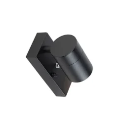 QAZQA Gartenbeleuchtung|Außenleuchten Mit Sensor*Moderne Außenwandleuchte schwarz IP44 mit Dämmerungssensor - Solo