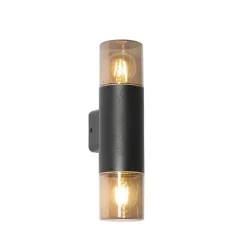 QAZQA Gartenbeleuchtung|Außenwandleuchten*Moderne Außenwandleuchte schwarz 2-flammig IP44 - Odense