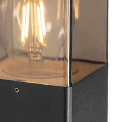 QAZQA Gartenbeleuchtung|Außenwandleuchten*Moderne Außenwandleuchte schwarz IP44 mit Rauchglaseffekt - Dänemark