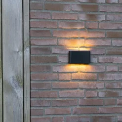 QAZQA Gartenbeleuchtung|Led-Außenleuchten*Moderne Außenwandleuchte schwarz 17,5 cm inkl. LED IP65 - Batt