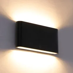 QAZQA Gartenbeleuchtung|Led-Außenleuchten*Moderne Außenwandleuchte schwarz 17,5 cm inkl. LED IP65 - Batt