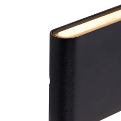 QAZQA Gartenbeleuchtung|Led-Außenleuchten*Moderne Außenwandleuchte schwarz 17,5 cm inkl. LED IP65 - Batt