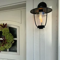 QAZQA Gartenbeleuchtung|Außenwandleuchten*Moderne Außenwandleuchte schwarz mit Klarglas - Khana