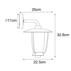 QAZQA Gartenbeleuchtung|Außenwandleuchten*Moderne Außenwandleuchte schwarz mit Klarglas - Khana