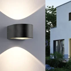 Paul Neuhaus Gartenbeleuchtung|Led-Außenleuchten*Moderne Außenwandleuchte schwarz inkl. LED 2-flammig IP54 - Carla