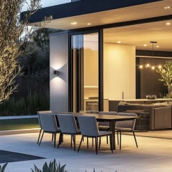 Paul Neuhaus Gartenbeleuchtung|Led-Außenleuchten*Moderne Außenwandleuchte schwarz inkl. LED 2-flammig IP54 - Carla