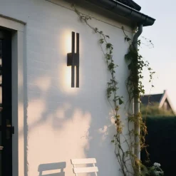 QAZQA Gartenbeleuchtung|Led-Außenleuchten*Moderne Außenwandleuchte schwarz inkl. LED 2-Licht IP54 - Jamal