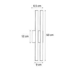 QAZQA Gartenbeleuchtung|Led-Außenleuchten*Moderne Außenwandleuchte schwarz inkl. LED 2-Licht IP54 - Jamal