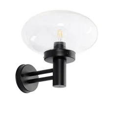 QAZQA Gartenbeleuchtung|Außenwandleuchten*Moderne Außenwandleuchte schwarz mit Glas - Elly